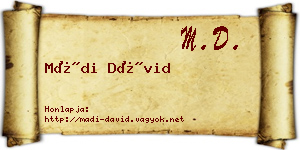 Mádi Dávid névjegykártya